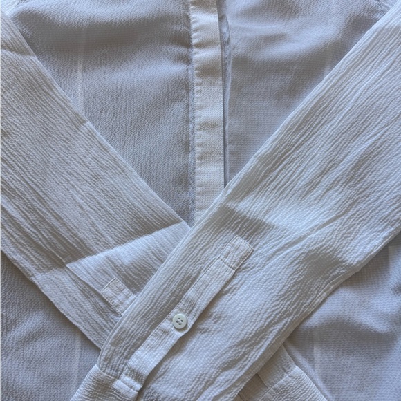 Women's Diane von Furstenberg Textured White Blouse Sheer Shirt Size 4 - Picture 2 of 7